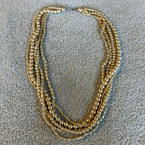 Women's Cream Multi-Strand Faux Pearl Necklace One Size